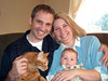 Steve, Sarah and Connor with kitty-cat Wilson, Brem 