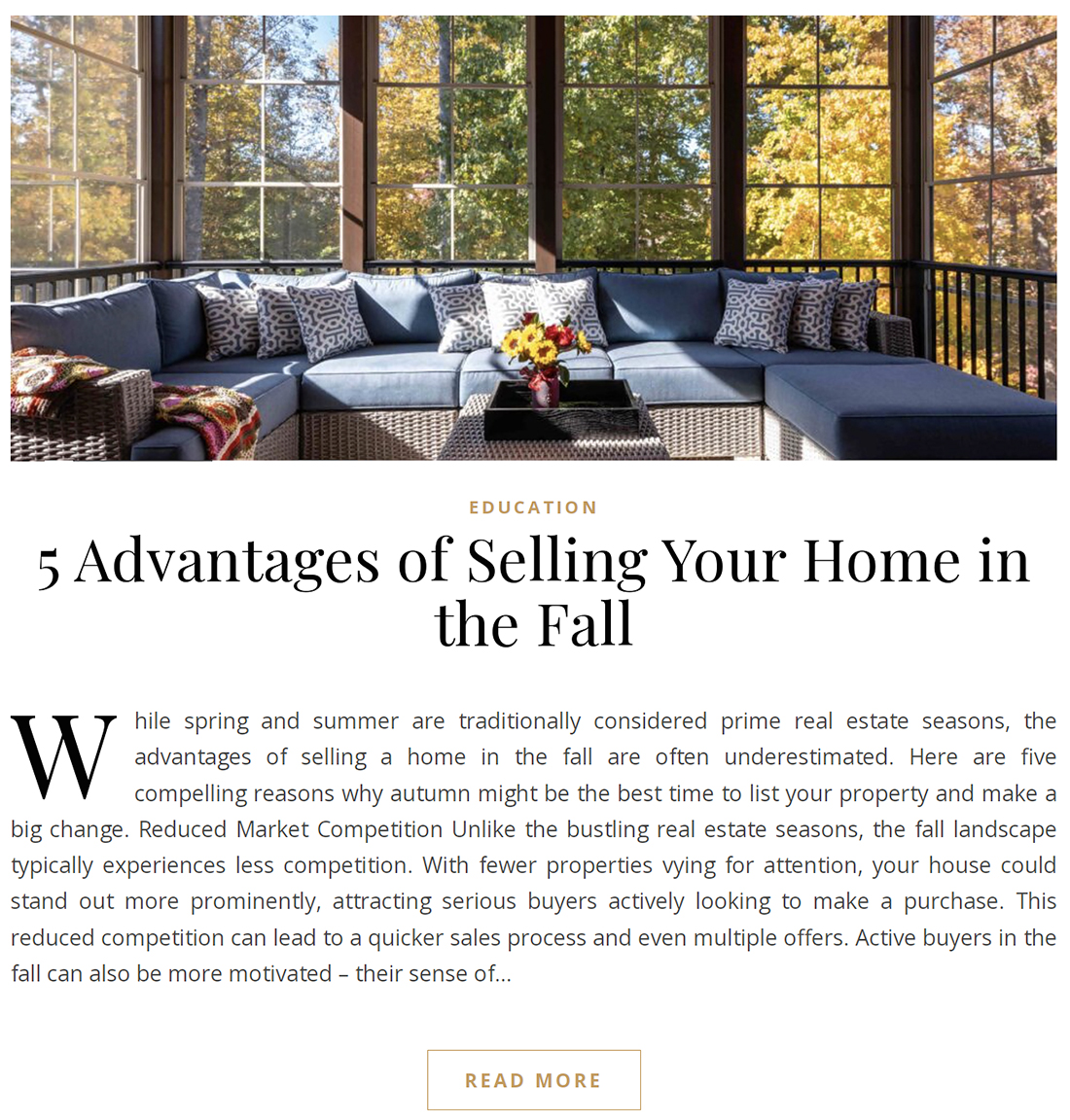 5 Advantages Selling in Fall