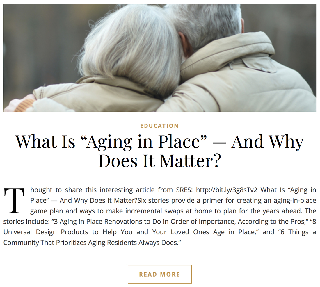 Aging in Place