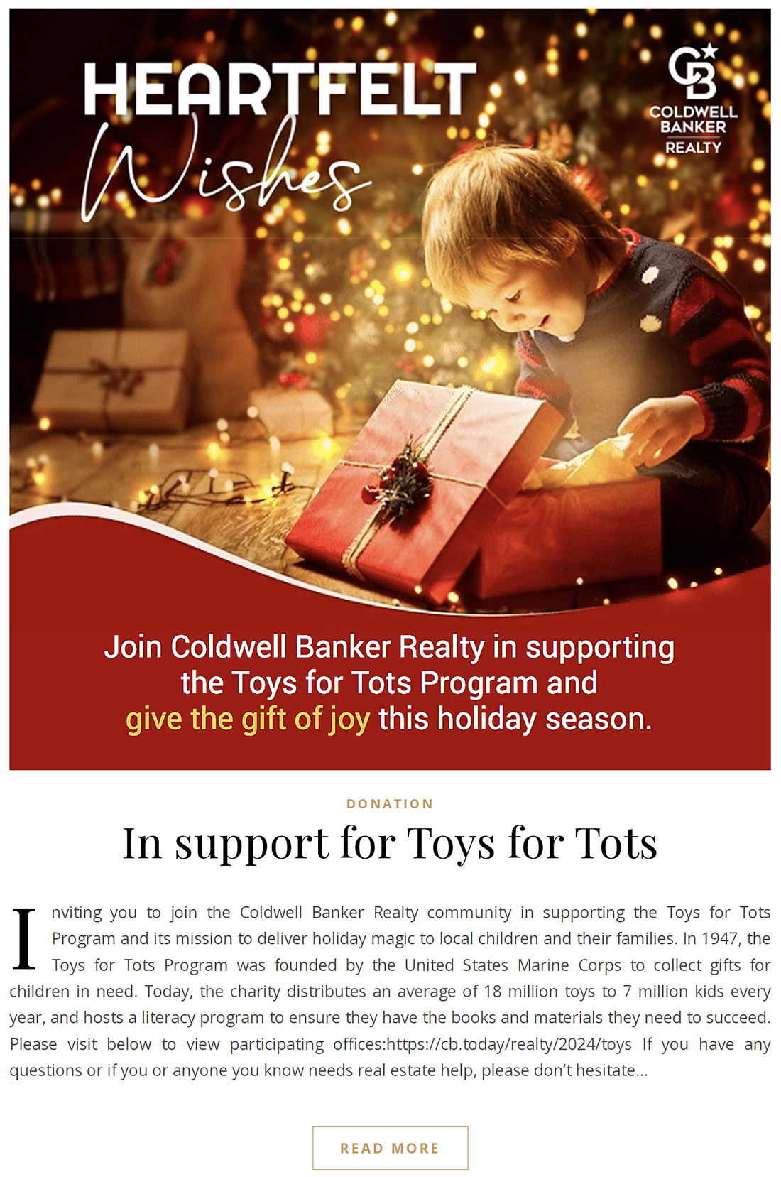 In support for Toys for Tots