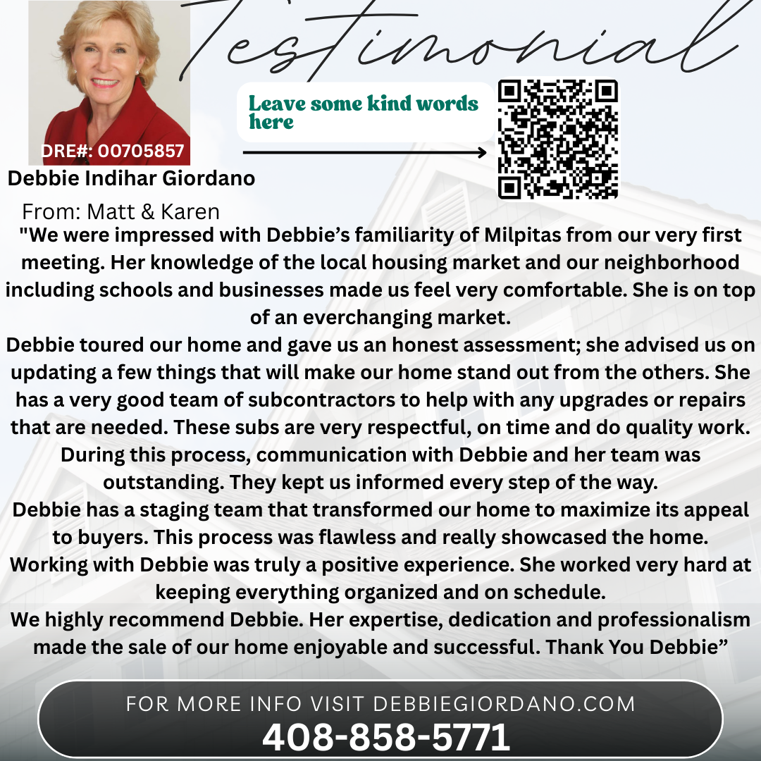 Testimonial Debbie Giordano Thank you Debbie