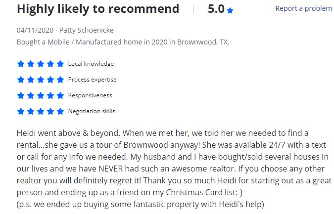 Patty Review for Ann Jones Real Estate